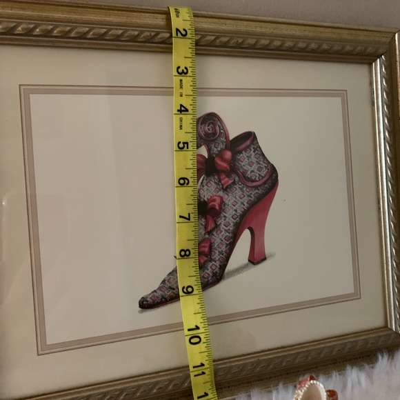 FIONA SAUNDERS Aimme Shoe (S614) Silver Rop golden framed Art in +++ con… - Picture 6 of 7